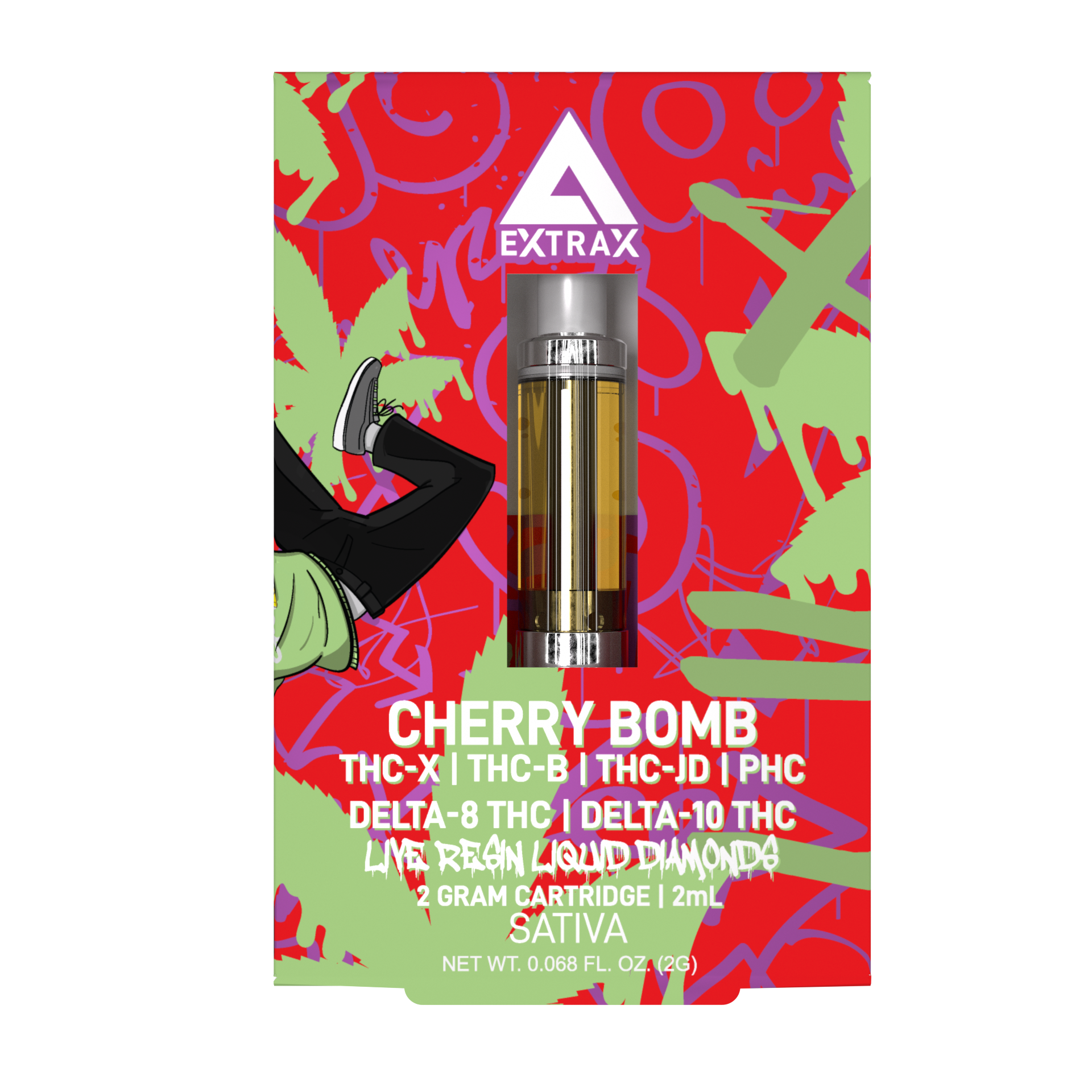 Extrax D8 + D10 + THC-B + THC-JD + THC-X + PHC Live Resin Liquid Diamonds Cartridge 2 Gram