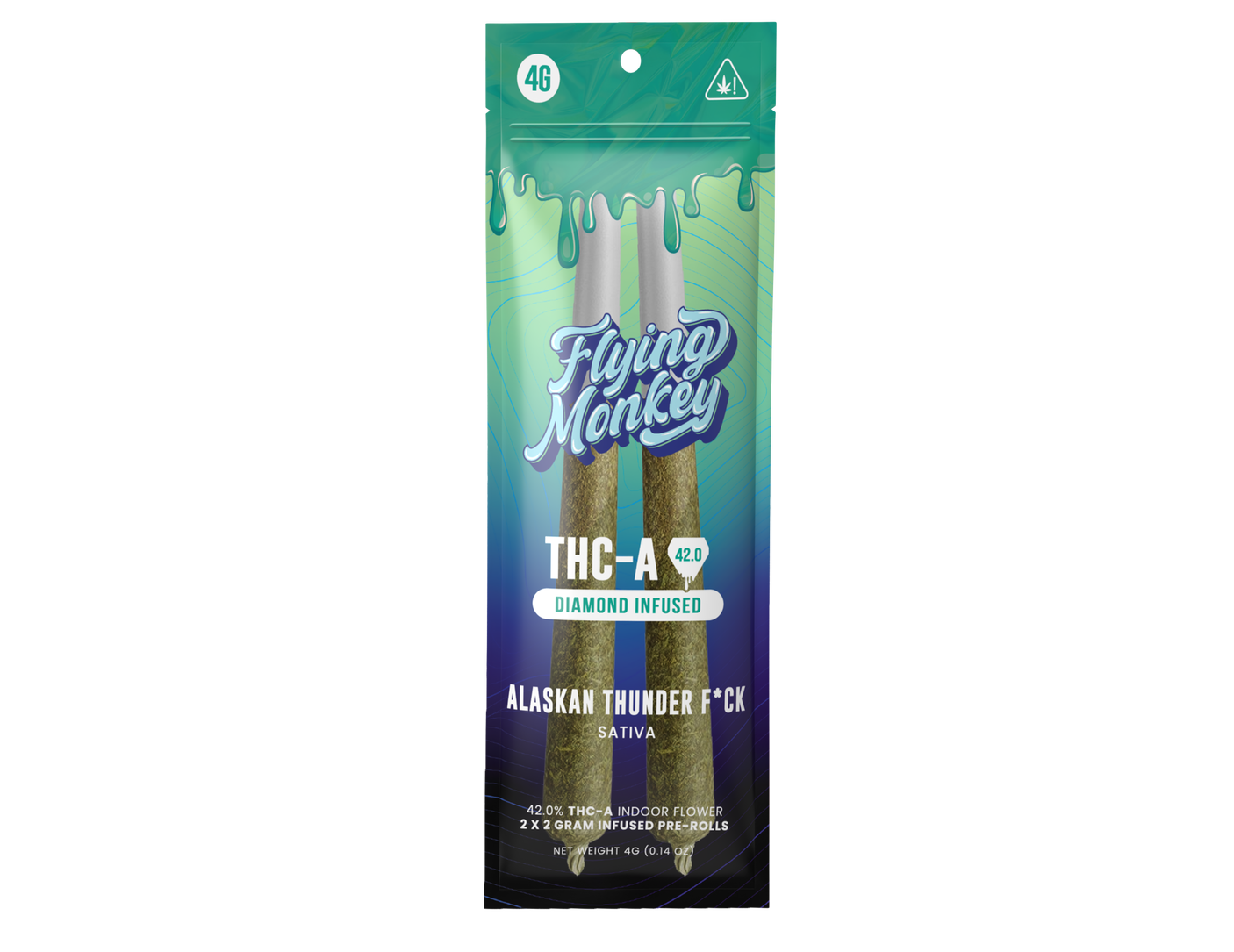 Flying Monkey THCa Diamond Infused Preroll 2 Gram x 2ct