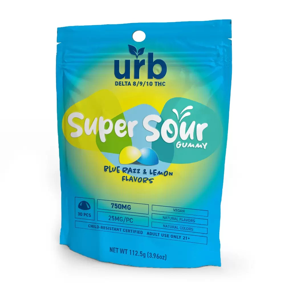 Urb D8 + D9 + D10 Super Sour Gummies 750mg/30ct