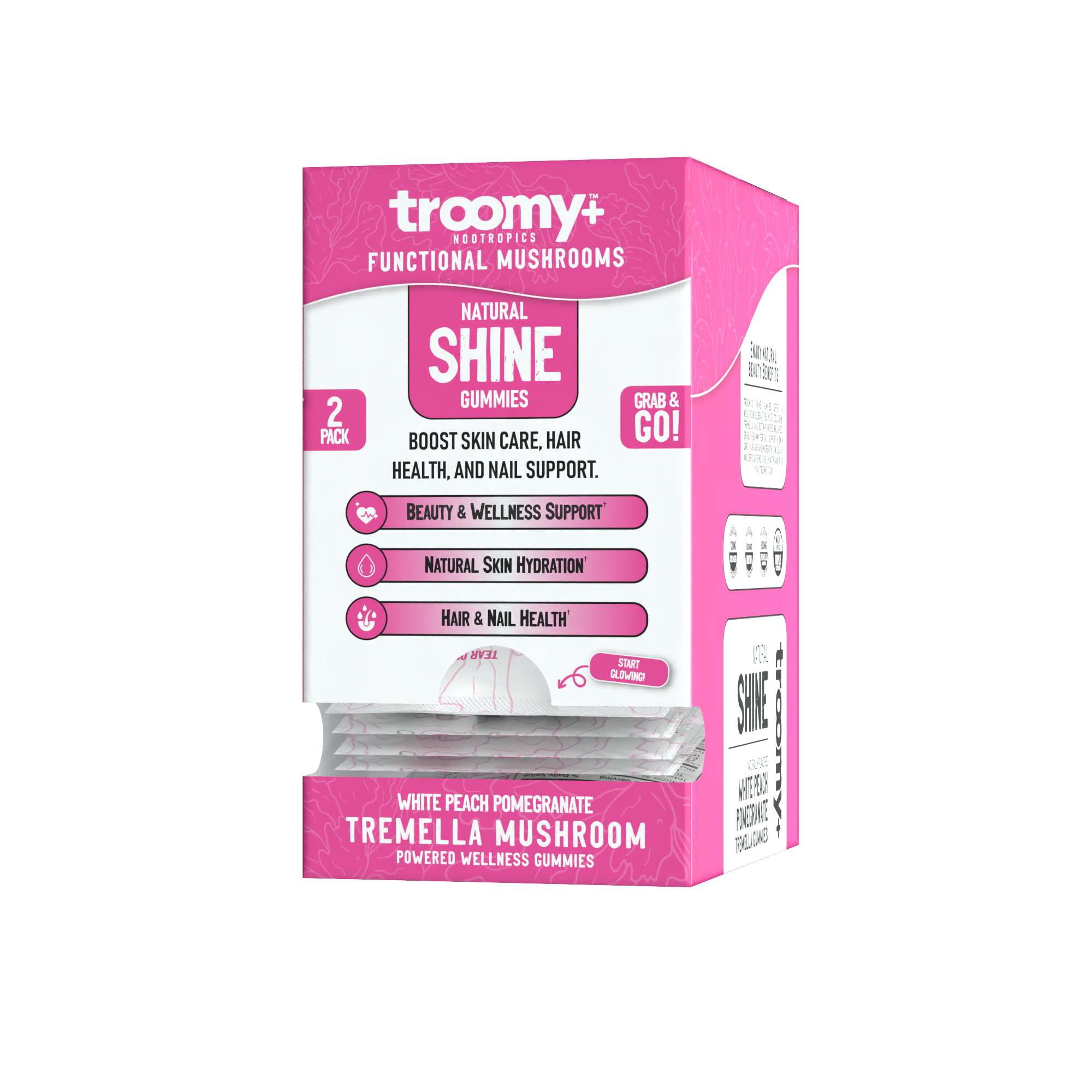 Troomy Shine: Biotin + Collagen + Tremella Mushroom Gummies