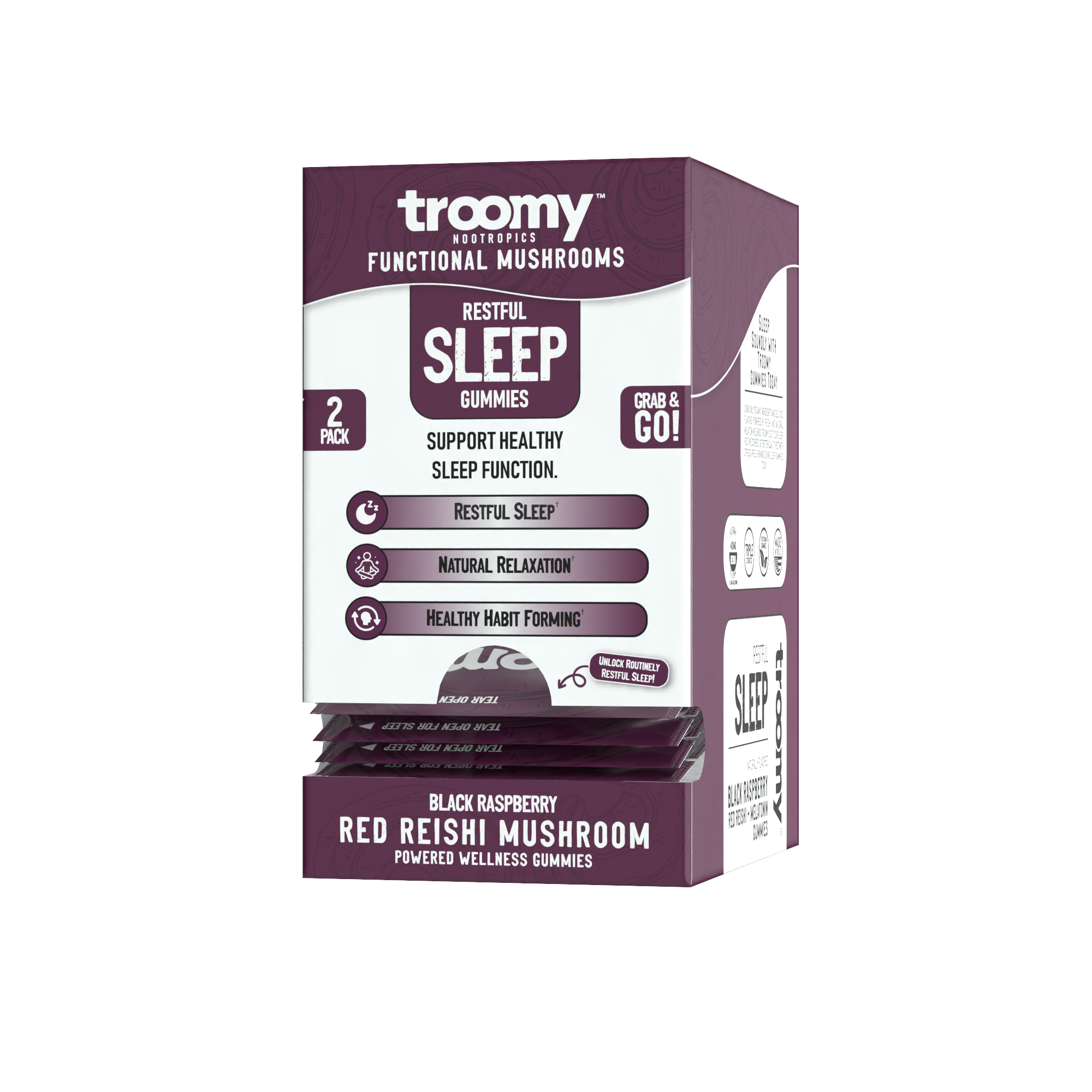 Troomy Sleep: Reishi + Melatonin Mushroom Gummies