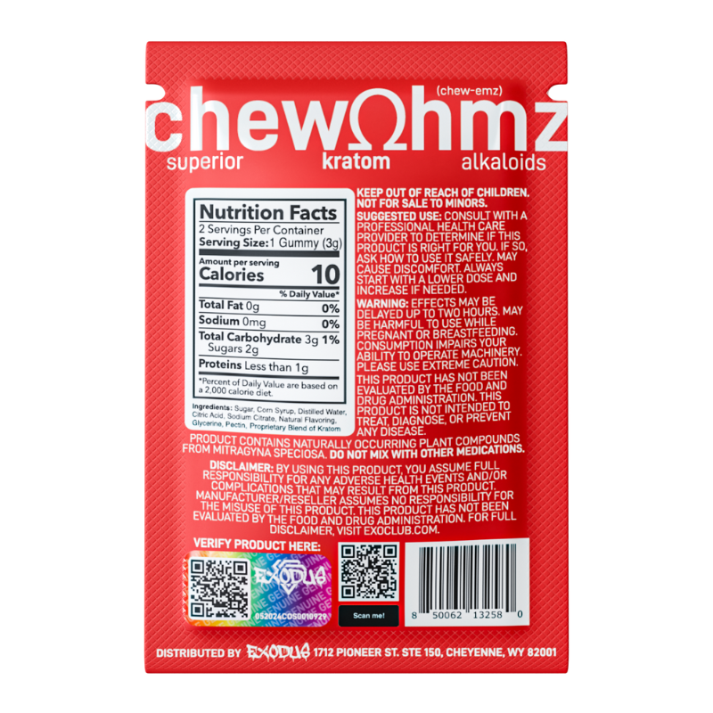 Chew Ohmz 7-Hydroxy Gummies 2ct