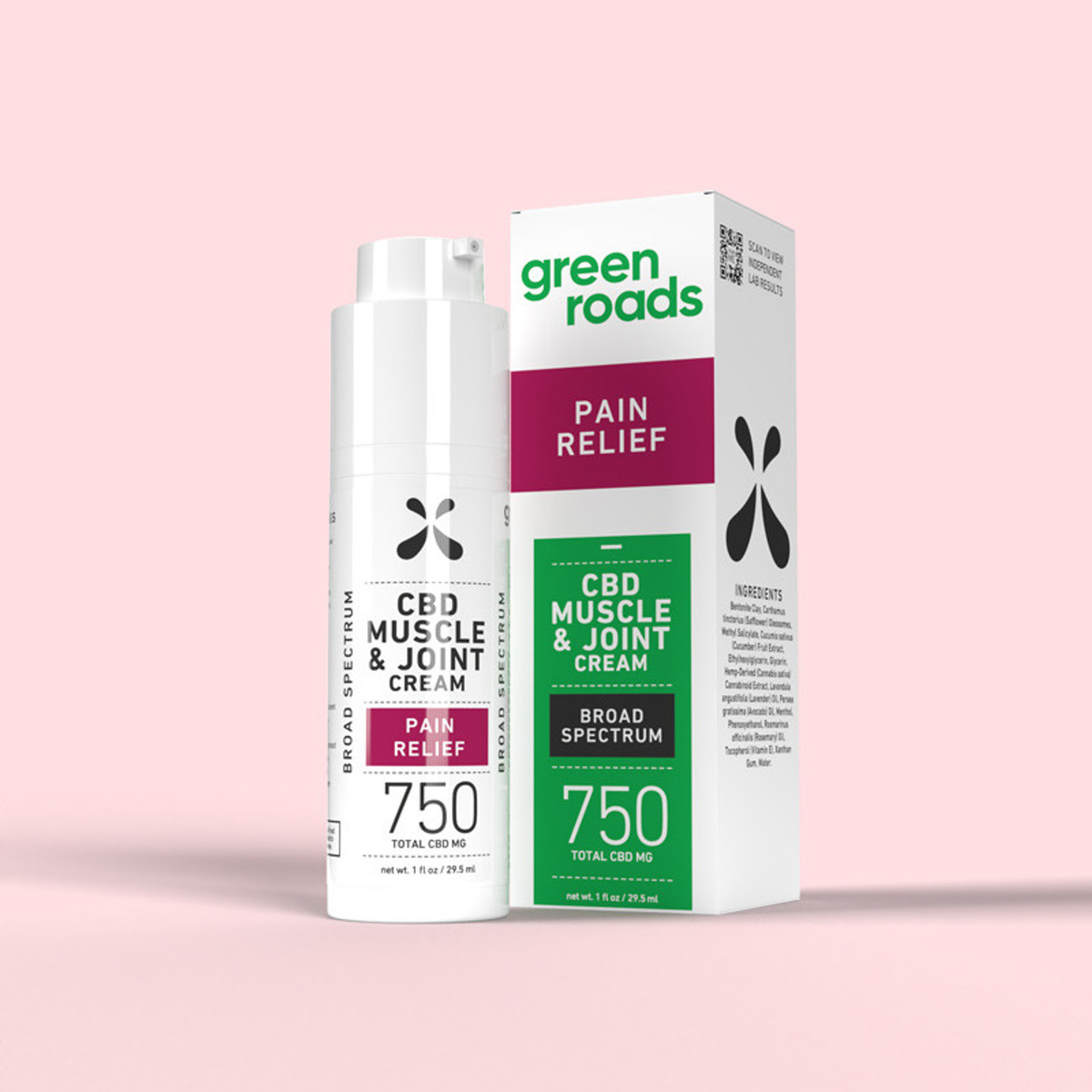 Green Roads Pain Relief Cream 750mg/1oz