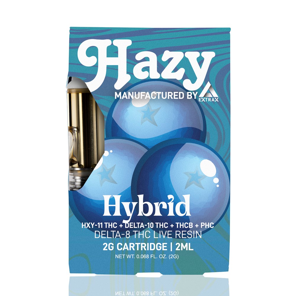 Hazy Extrax Delta-8 + Delta-10 + HXY-11 + THC-B + PHC Live Resin Cartridge 2 Gram